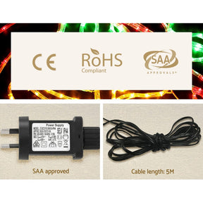 0.76M Christmas Lights 216 LED Bell Motif Light Decorations Jingle Jollys - SportZone.co.nz
