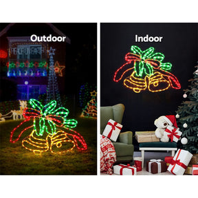 0.76M Christmas Lights 216 LED Bell Motif Light Decorations Jingle Jollys - SportZone.co.nz