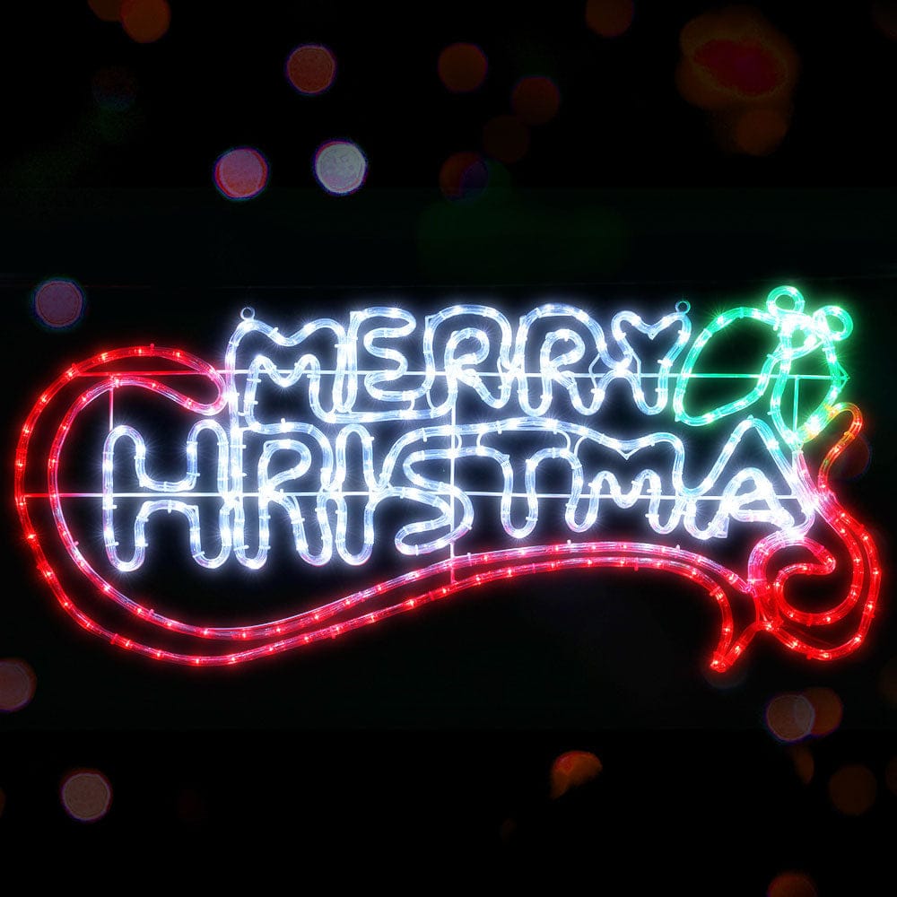 0.96M Christmas Lights Merry Christmas 288 LED Decorations Jingle Jollys - SportZone.co.nz
