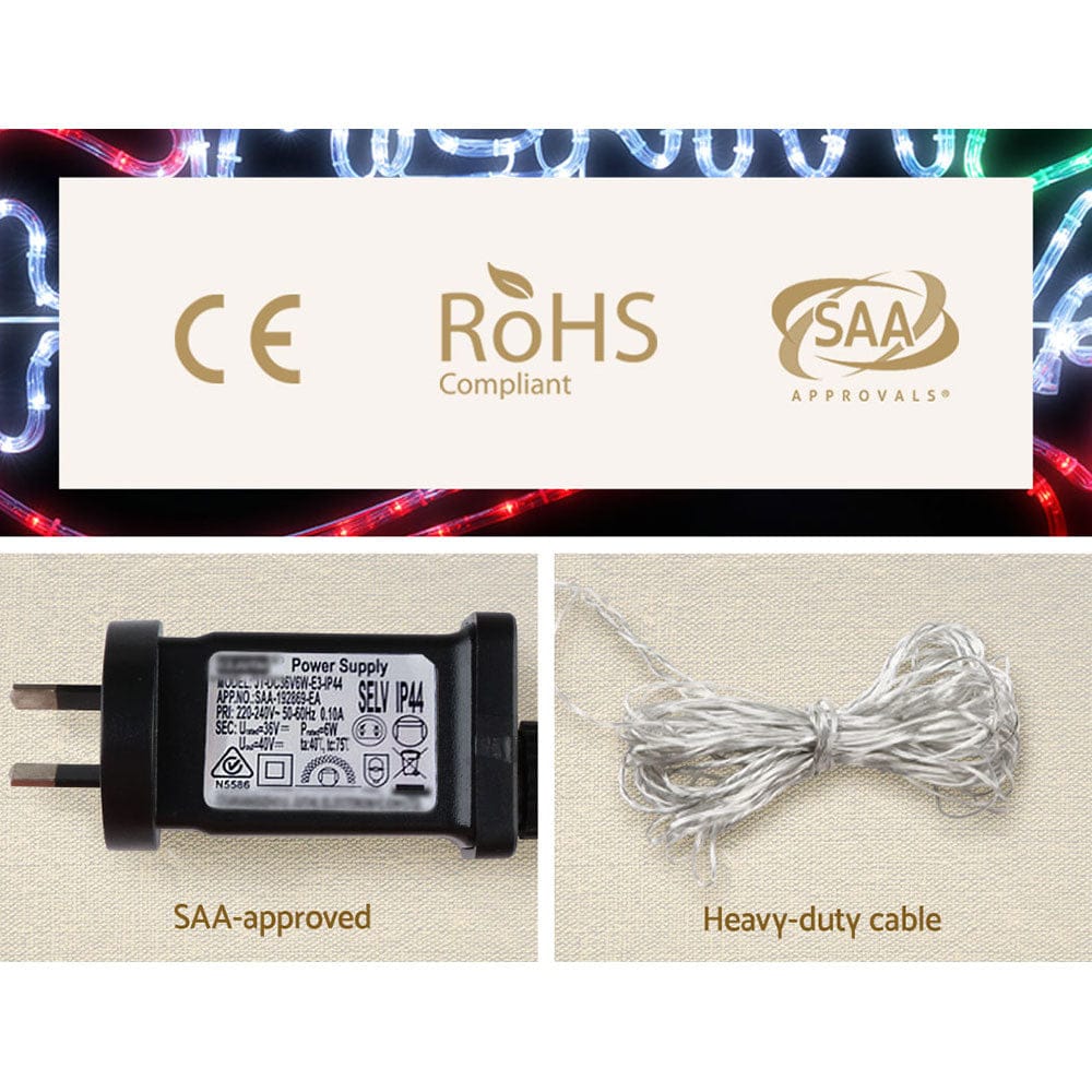 0.96M Christmas Lights Merry Christmas 288 LED Decorations Jingle Jollys - SportZone.co.nz