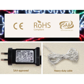 0.96M Christmas Lights Merry Christmas 288 LED Decorations Jingle Jollys - SportZone.co.nz