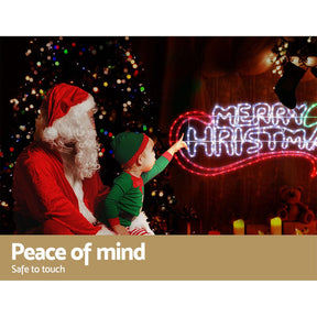 0.96M Christmas Lights Merry Christmas 288 LED Decorations Jingle Jollys - SportZone.co.nz