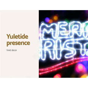 0.96M Christmas Lights Merry Christmas 288 LED Decorations Jingle Jollys - SportZone.co.nz