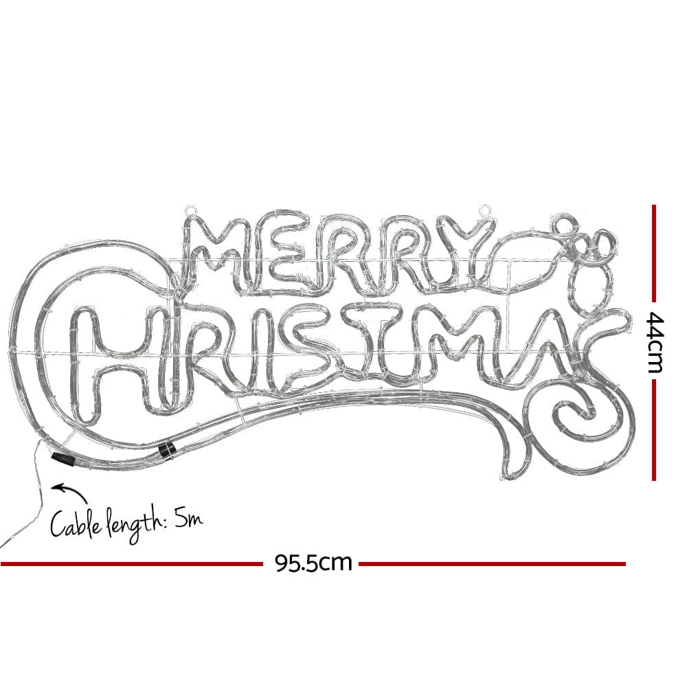 0.96M Christmas Lights Merry Christmas 288 LED Decorations Jingle Jollys - SportZone.co.nz