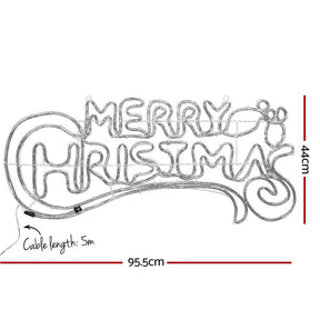0.96M Christmas Lights Merry Christmas 288 LED Decorations Jingle Jollys - SportZone.co.nz