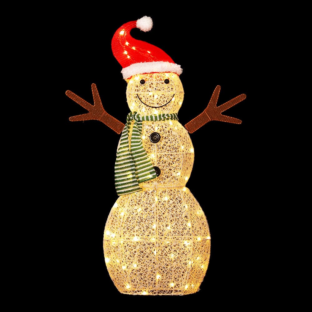 0.97M Christmas Lights Snowman 80 LED Decorations Jingle Jollys - SportZone.co.nz