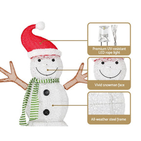 0.97M Christmas Lights Snowman 80 LED Decorations Jingle Jollys - SportZone.co.nz