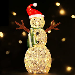 0.97M Christmas Lights Snowman 80 LED Decorations Jingle Jollys - SportZone.co.nz