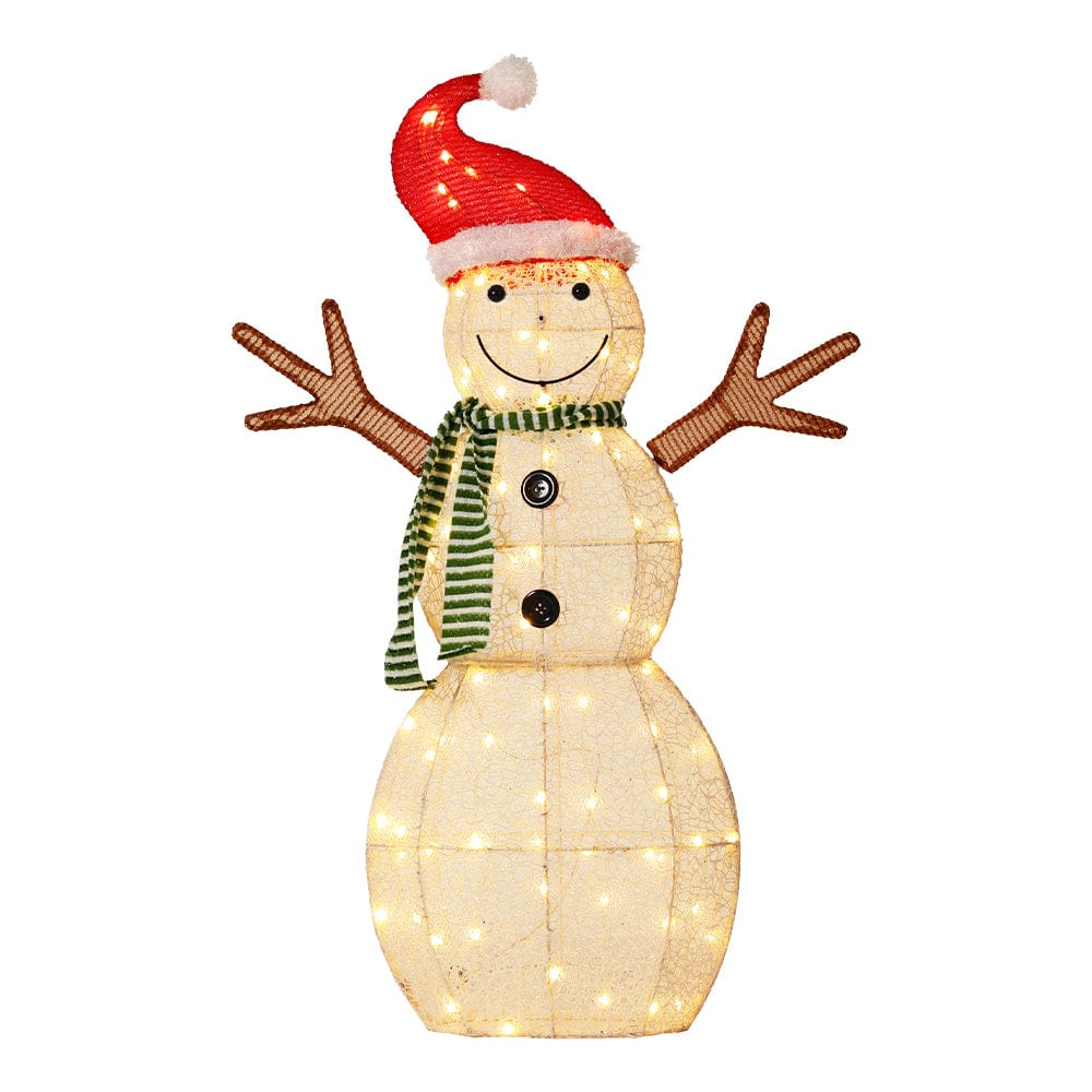 0.97M Christmas Lights Snowman 80 LED Decorations Jingle Jollys - SportZone.co.nz