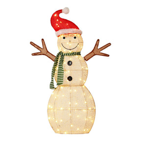 0.97M Christmas Lights Snowman 80 LED Decorations Jingle Jollys - SportZone.co.nz