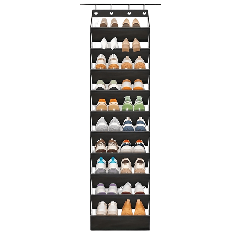 10 - Tier Over - the - Door Foldable Shoe Organizer - SportZone.co.nz