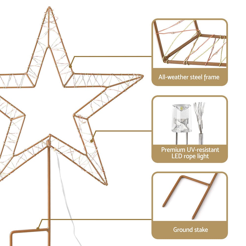 100 LED Christmas Lights Fairy Light Ground Star Garden Decoration Jingle Jollys - SportZone.co.nz