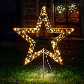 100 LED Christmas Lights Fairy Light Ground Star Garden Decoration Jingle Jollys - SportZone.co.nz