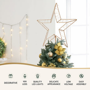 100 LED Christmas Lights Fairy Light Ground Star Garden Decoration Jingle Jollys - SportZone.co.nz