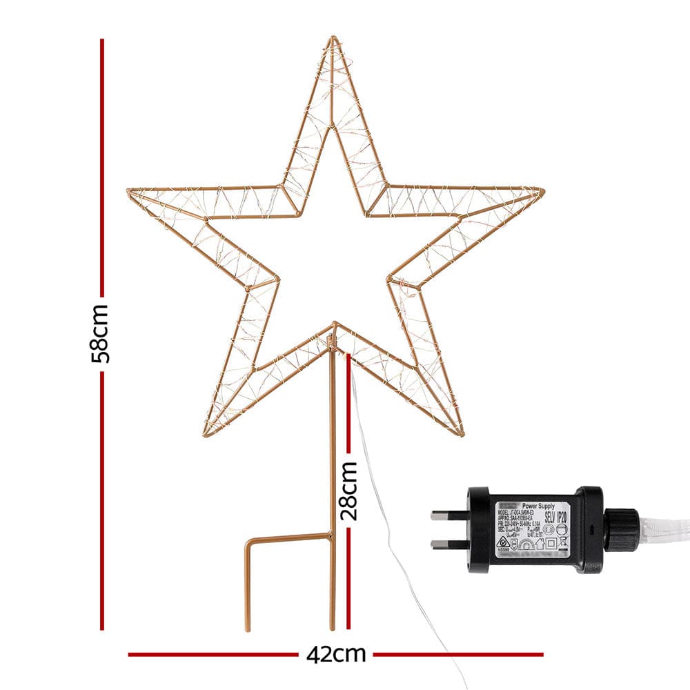 100 LED Christmas Lights Fairy Light Ground Star Garden Decoration Jingle Jollys - SportZone.co.nz