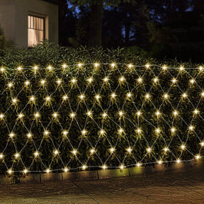 1000 LED Christmas Lights 4mx6m Net String Light Warm White Jingle Jollys - SportZone.co.nz