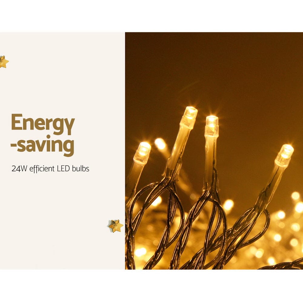 100M Christmas Lights String Fairy Light 500 LED Warm White Jingle Jollys - SportZone.co.nz