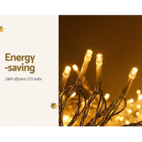 100M Christmas Lights String Fairy Light 500 LED Warm White Jingle Jollys - SportZone.co.nz