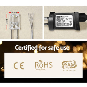 100M Christmas Lights String Fairy Light 500 LED Warm White Jingle Jollys - SportZone.co.nz
