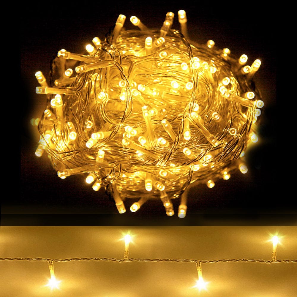 100M Christmas Lights String Fairy Light 500 LED Warm White Jingle Jollys - SportZone.co.nz