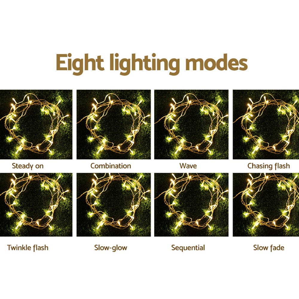 100M Christmas Lights String Fairy Light 500 LED Warm White Jingle Jollys - SportZone.co.nz
