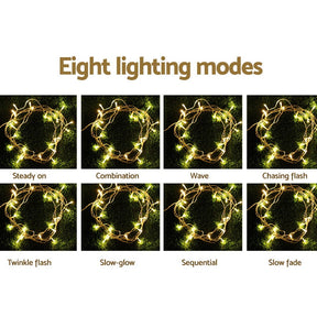 100M Christmas Lights String Fairy Light 500 LED Warm White Jingle Jollys - SportZone.co.nz