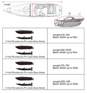 12-14ft Boat Cover Trailerable Marine Grade 600D Black - SportZone.co.nz