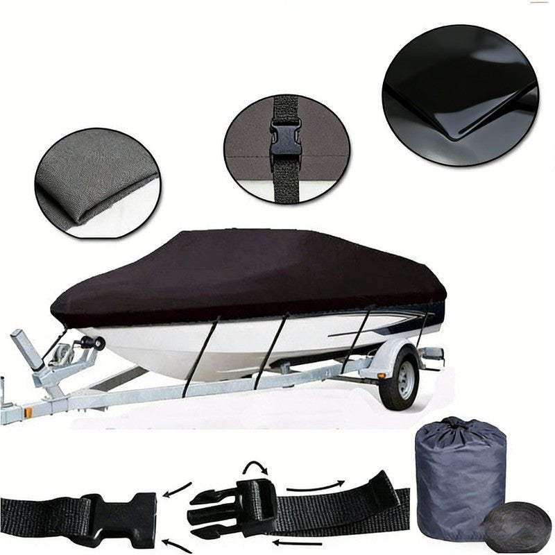 12-14ft Boat Cover Trailerable Marine Grade 600D Black - SportZone.co.nz