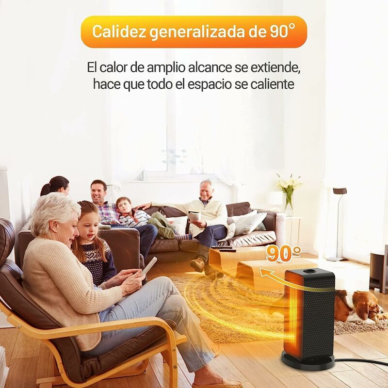 1200W Portable Ceramic Heater – 90° Oscillating Quiet Fan Heater - SportZone.co.nz