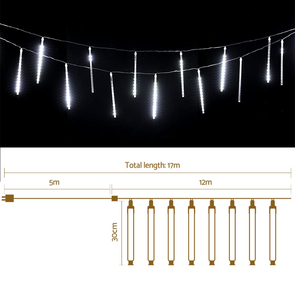 12M Christmas Lights Icicle Light 960 LED Falling Metor Jingle Jollys - SportZone.co.nz