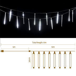 12M Christmas Lights Icicle Light 960 LED Falling Metor Jingle Jollys - SportZone.co.nz