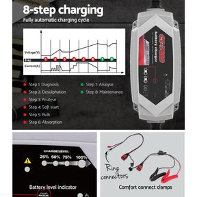 12V Automotive Car Battery Charger 24V 7Amp Vehicle Truck Chargers AGM - SportZone.co.nz