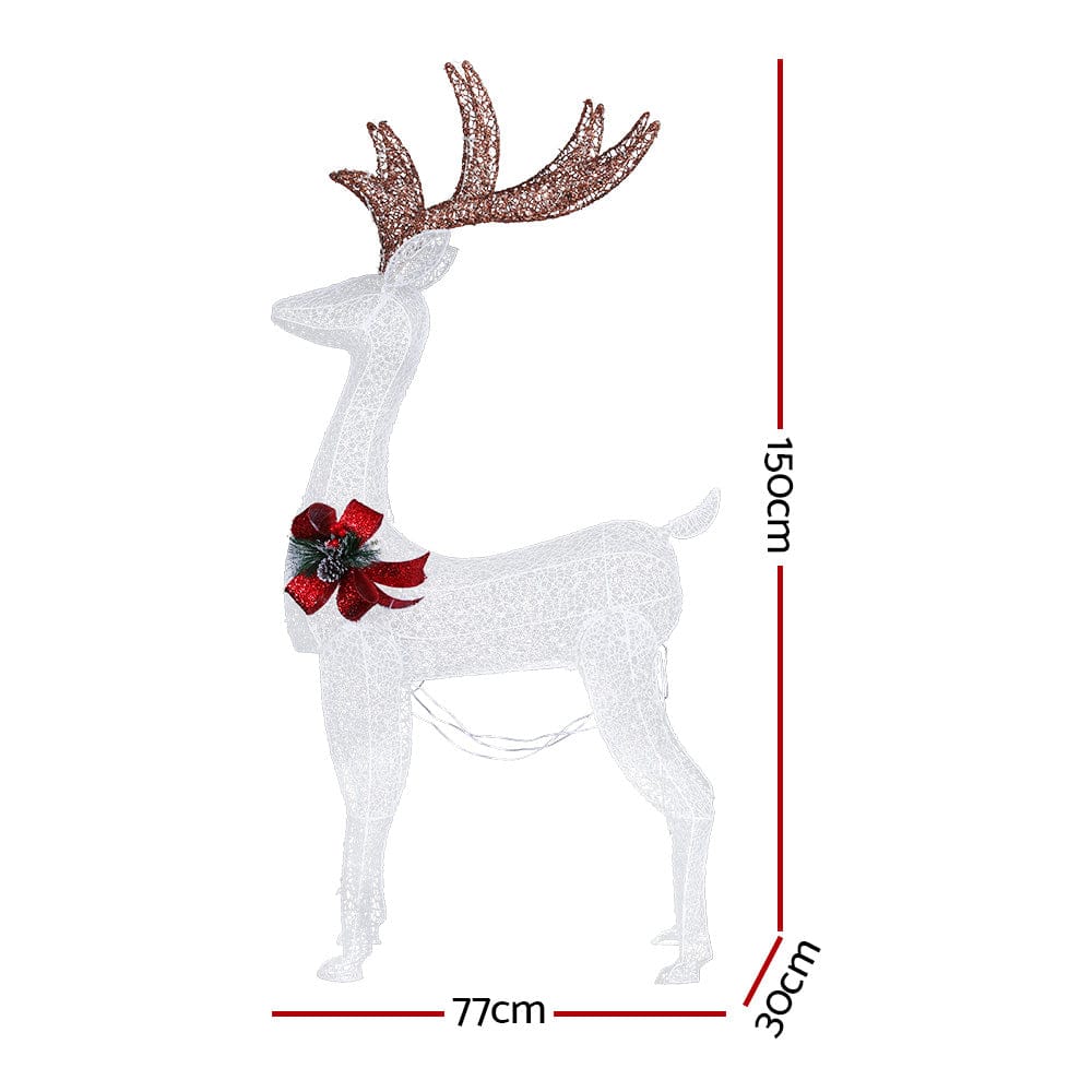 1.5M Christmas Lights Reindeer 100 LED Decorations Jingle Jollys - SportZone.co.nz