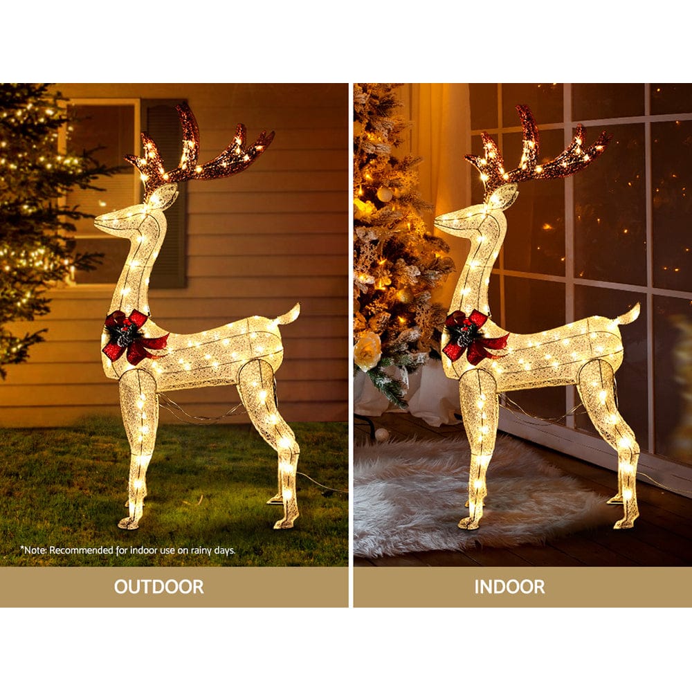 1.5M Christmas Lights Reindeer 100 LED Decorations Jingle Jollys - SportZone.co.nz