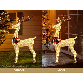 1.5M Christmas Lights Reindeer 100 LED Decorations Jingle Jollys - SportZone.co.nz