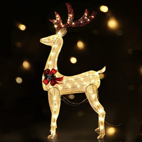1.5M Christmas Lights Reindeer 100 LED Decorations Jingle Jollys - SportZone.co.nz