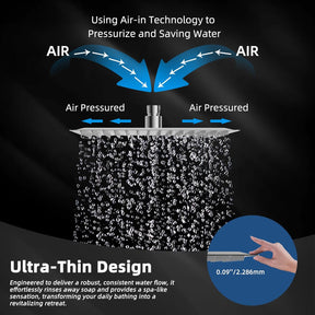 16“ Shower Arm with 10" Rainfall Showerhead - SportZone.co.nz