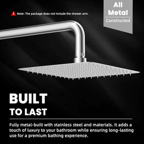 16“ Shower Arm with 10" Rainfall Showerhead - SportZone.co.nz