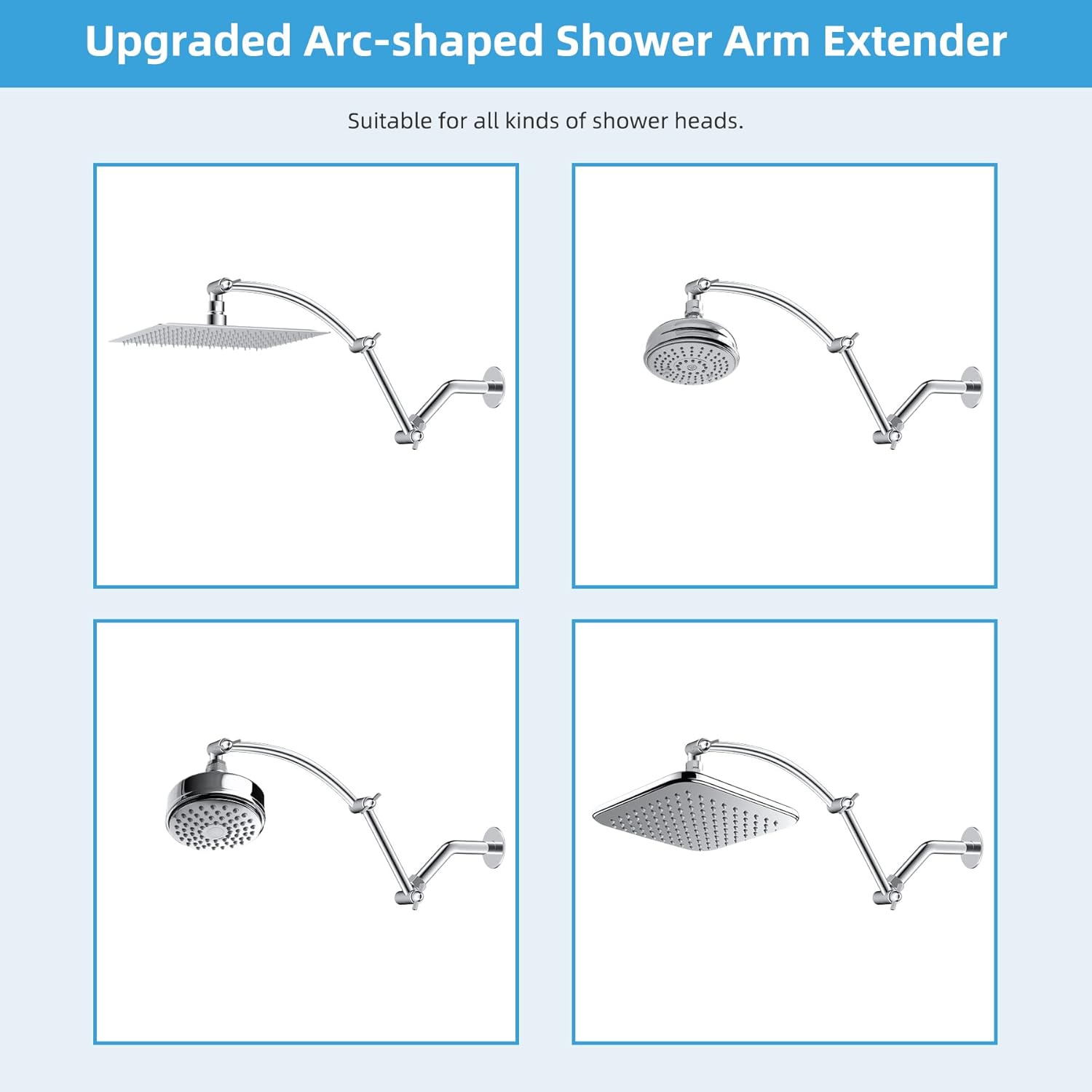 16“ Shower Arm with 10" Rainfall Showerhead - SportZone.co.nz