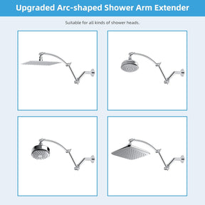 16“ Shower Arm with 10" Rainfall Showerhead - SportZone.co.nz