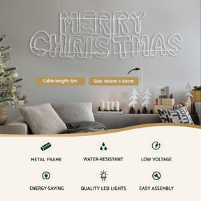 1.6M Christmas Lights Motif 360 LED Rope Light Outdoor Decoration Jingle Jollys - SportZone.co.nz