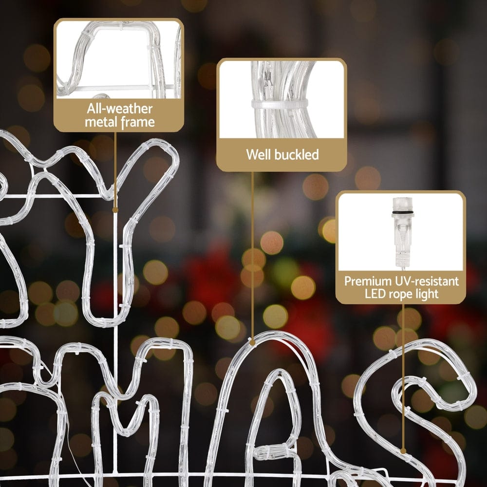 1.6M Christmas Lights Motif 360 LED Rope Light Outdoor Decoration Jingle Jollys - SportZone.co.nz