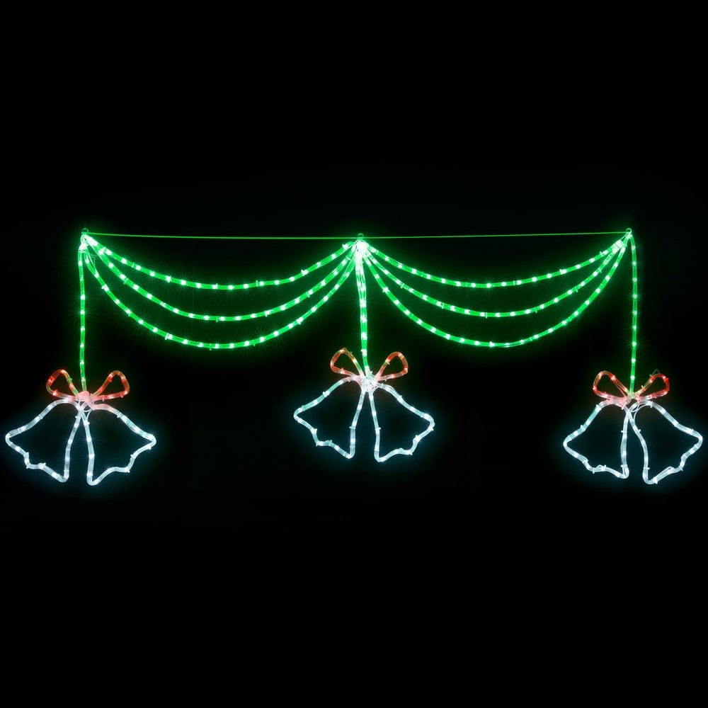 1.8M Christmas Lights 288 LED Bell Motif Light Decorations Jingle Jollys - SportZone.co.nz