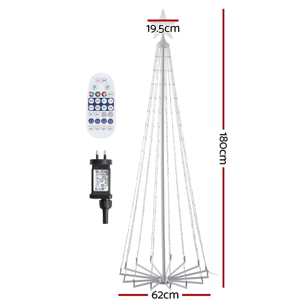 1.8M Christmas Tree 265 LED RGB Fairy Lights Jingle Jollys - SportZone.co.nz