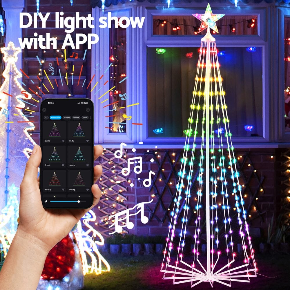 1.8M Christmas Tree 265 LED RGB Fairy Lights Jingle Jollys - SportZone.co.nz