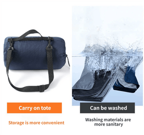 2-in-1 Winter Camping Warmth Kit with Carry Bag: 210 * 75cm Blue Portable Waterproof Warm Sleeping Bag and 200 * 140cm Large Black Double Layer Waterproof Fleece Camping Blanket for Hiking Travel Indoor Outdoor Use - SportZone.co.nz