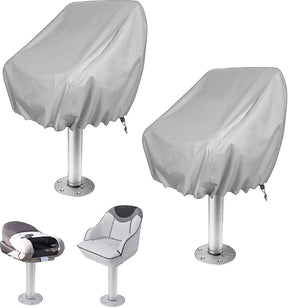 2-Pack Covers, Waterproof Outdoor Covers for Pedestal Pontoon Captain Boat Bench Chair Covers, Oxford Fabric Helmsman Chair Covers - Perfect - SportZone.co.nz