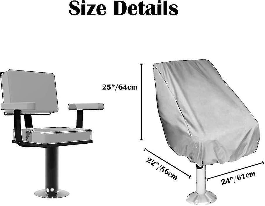 2-Pack Covers, Waterproof Outdoor Covers for Pedestal Pontoon Captain Boat Bench Chair Covers, Oxford Fabric Helmsman Chair Covers - Perfect - SportZone.co.nz