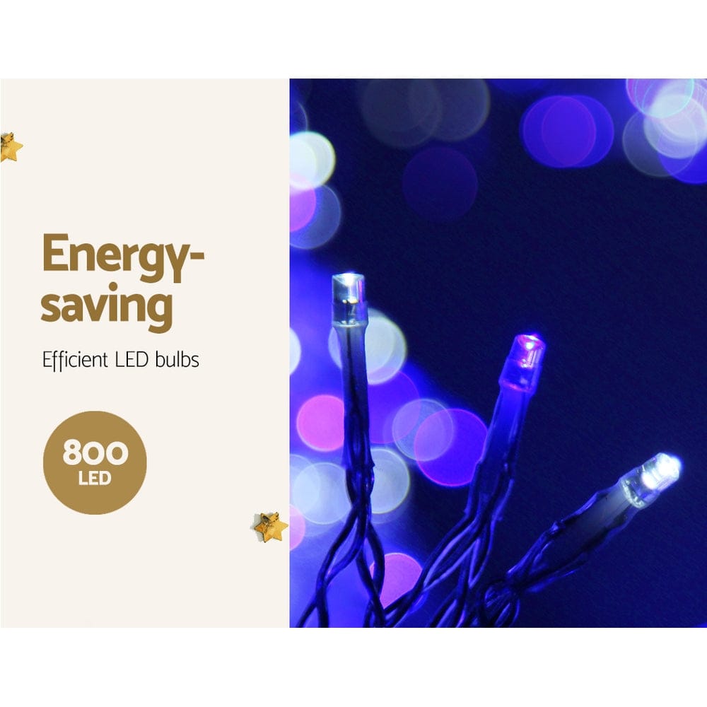 20M Christmas Lights Icicle Light 800 LED Blue White Decor Jingle Jollys - SportZone.co.nz