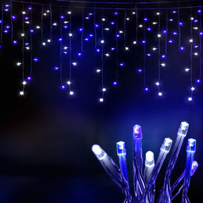 20M Christmas Lights Icicle Light 800 LED Blue White Decor Jingle Jollys - SportZone.co.nz